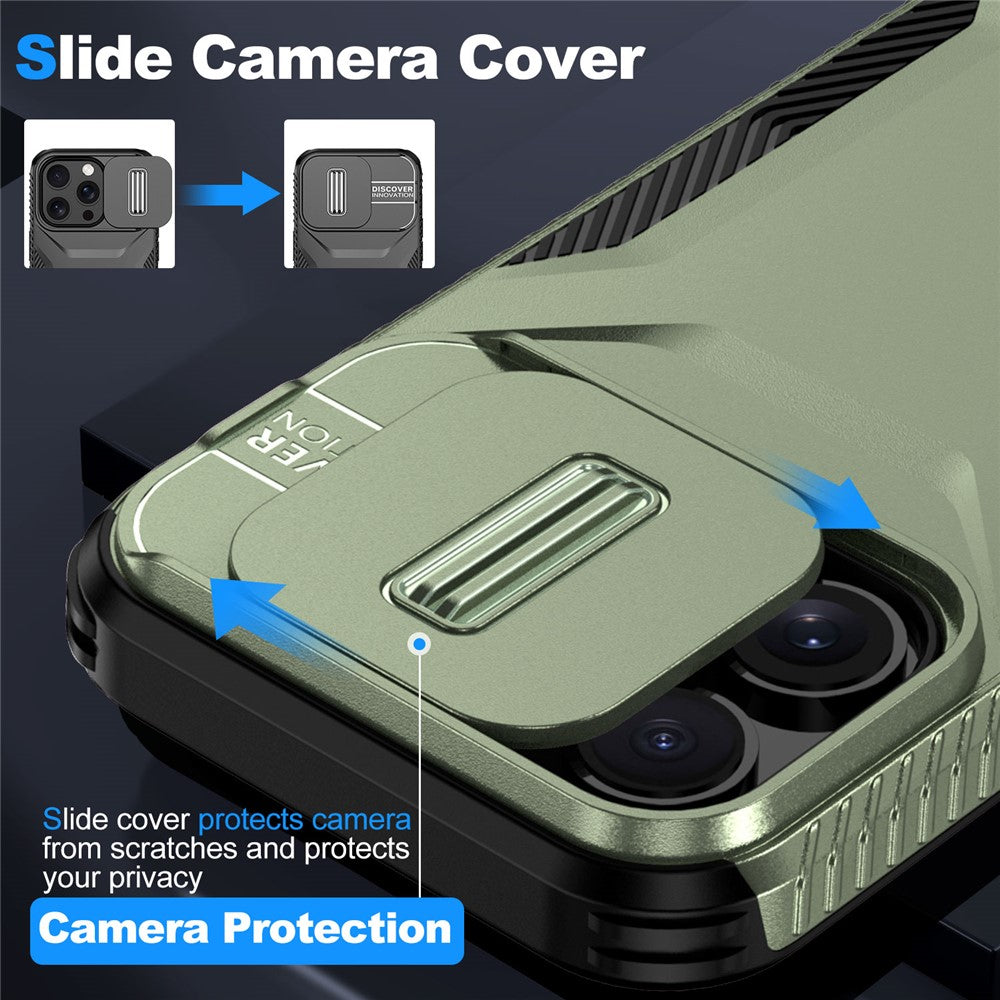 For iPhone 14 Pro Case TPU+PC Phone Cover with Sliding Lens Protection