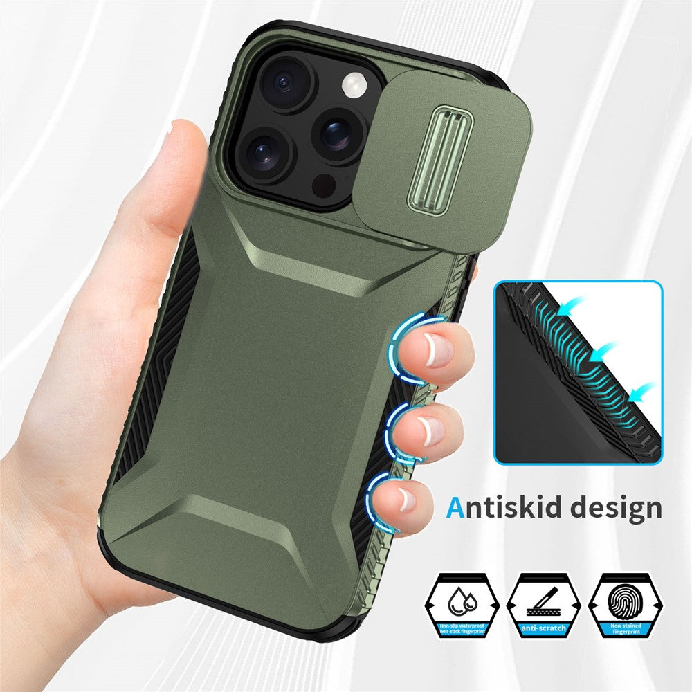 For iPhone 14 Pro Case TPU+PC Phone Cover with Sliding Lens Protection