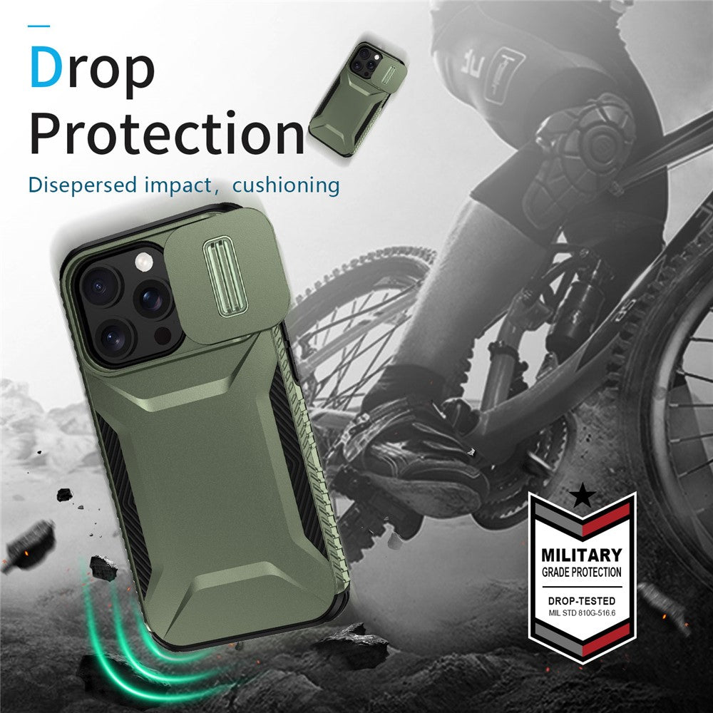 For iPhone 14 Pro Case TPU+PC Phone Cover with Sliding Lens Protection
