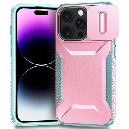 For iPhone 14 Pro Case TPU+PC Phone Cover with Sliding Lens Protection