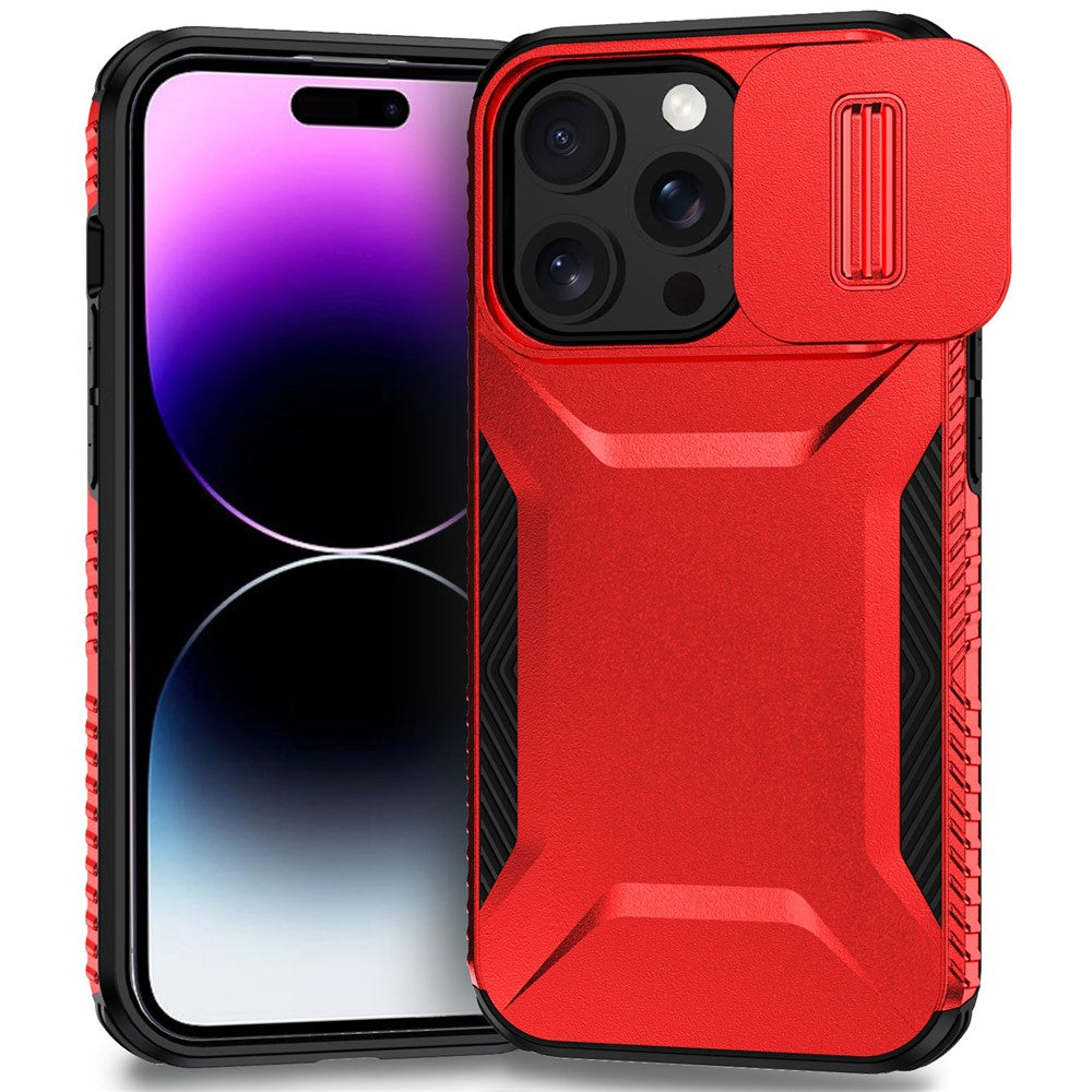For iPhone 14 Pro Case TPU+PC Phone Cover with Sliding Lens Protection