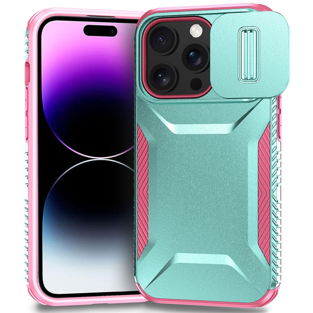 For iPhone 14 Pro Case TPU+PC Phone Cover with Sliding Lens Protection