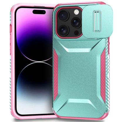For iPhone 14 Pro Case TPU+PC Phone Cover with Sliding Lens Protection