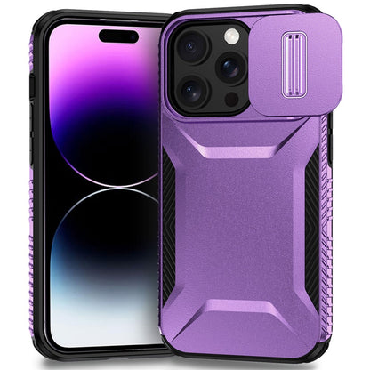 For iPhone 14 Pro Case TPU+PC Phone Cover with Sliding Lens Protection