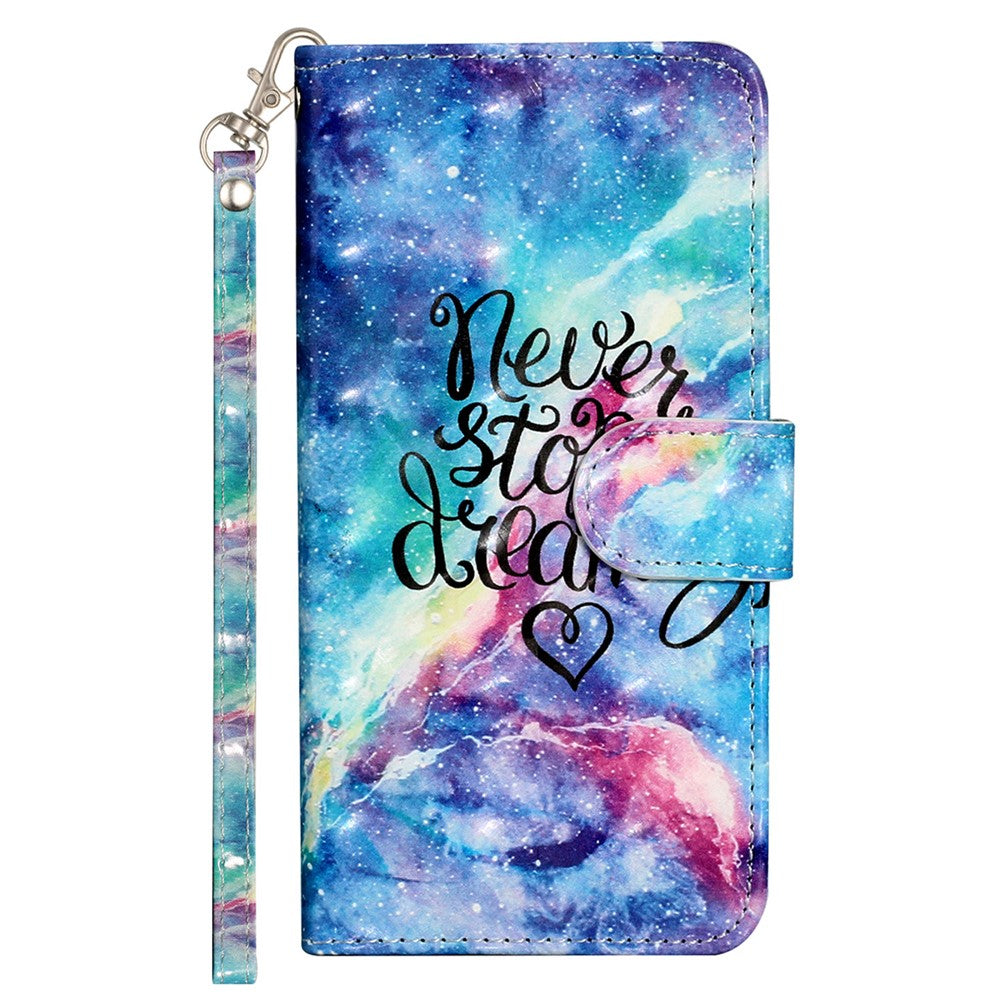 For iPhone 16 Leather Case Flip Wallet Phone Cover Magnetic Clasp 3D Pattern Printed