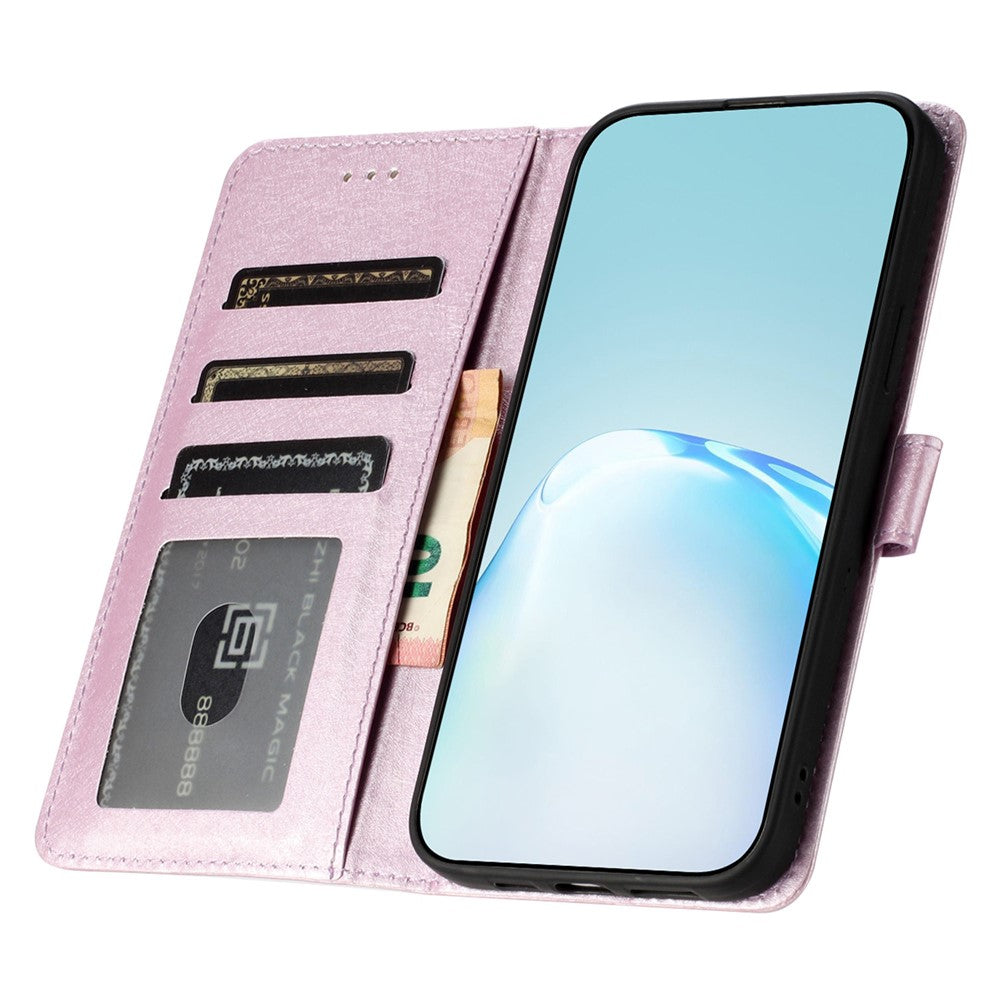 For iPhone 16 Pro Max Wallet Case Silk Texture Leather Phone Cover