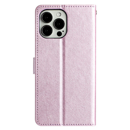For iPhone 16 Pro Max Wallet Case Silk Texture Leather Phone Cover