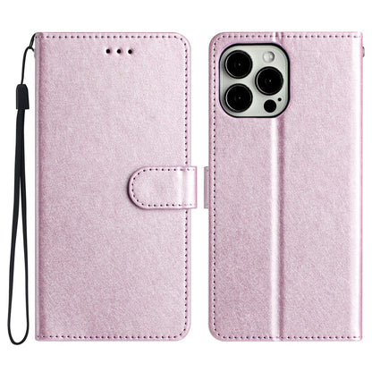 For iPhone 16 Pro Case Silk Texture Leather Wallet Phone Cover Magnetic Clasp Protective