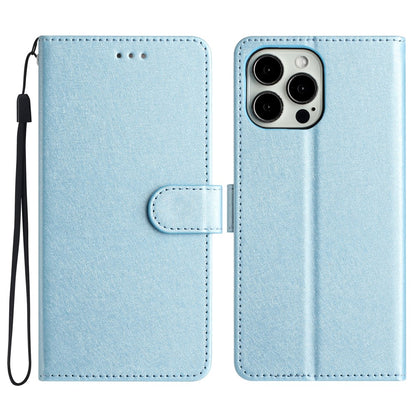 For iPhone 16 Pro Case Silk Texture Leather Wallet Phone Cover Magnetic Clasp Protective