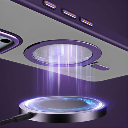 For iPhone 16 Pro Magnetic Case Anti-Drop TPU+Acrylic Kickstand Phone Cover