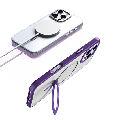 For iPhone 16 Pro Max Case Compatible with MagSafe TPU+Acrylic Kickstand Phone Cover