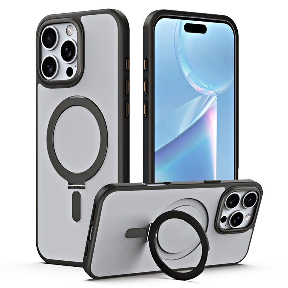 For iPhone 16 Pro Max Case Compatible with MagSafe TPU+Acrylic Kickstand Phone Cover