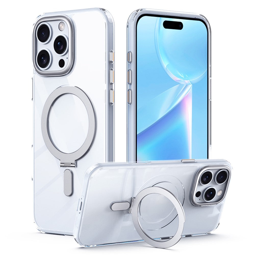 For iPhone 16 Pro Max Case Compatible with MagSafe TPU+Acrylic Kickstand Phone Cover
