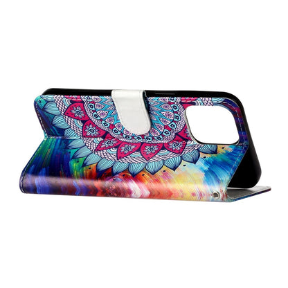 For iPhone 16 Pro Case Stand Wallet Leather Phone Cover Magnetic Clasp Pattern Printed
