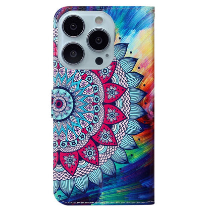 For iPhone 16 Pro Case Stand Wallet Leather Phone Cover Magnetic Clasp Pattern Printed