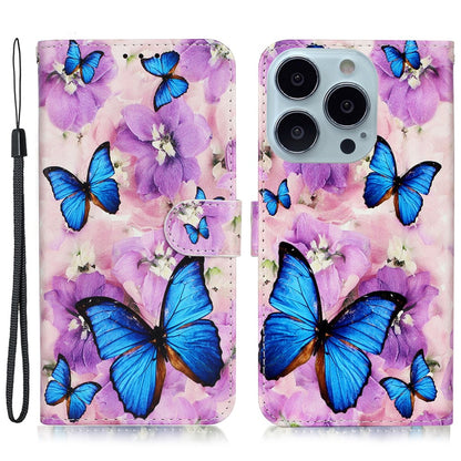 For iPhone 16 Pro Case Stand Wallet Leather Phone Cover Magnetic Clasp Pattern Printed