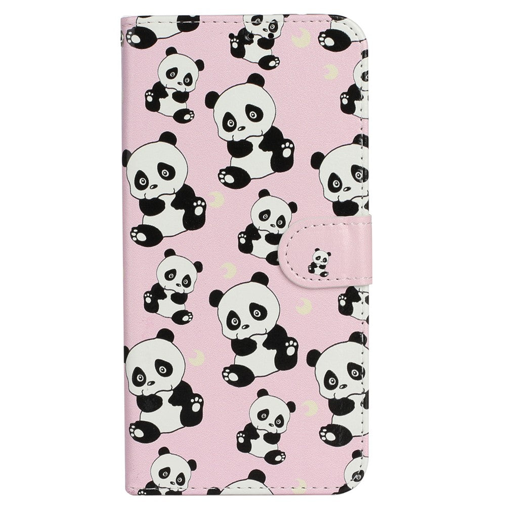 For iPhone 16 Case Leather Card Slot Holder Flip Phone Cover Pattern Printing