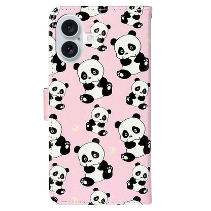 For iPhone 16 Case Leather Card Slot Holder Flip Phone Cover Pattern Printing