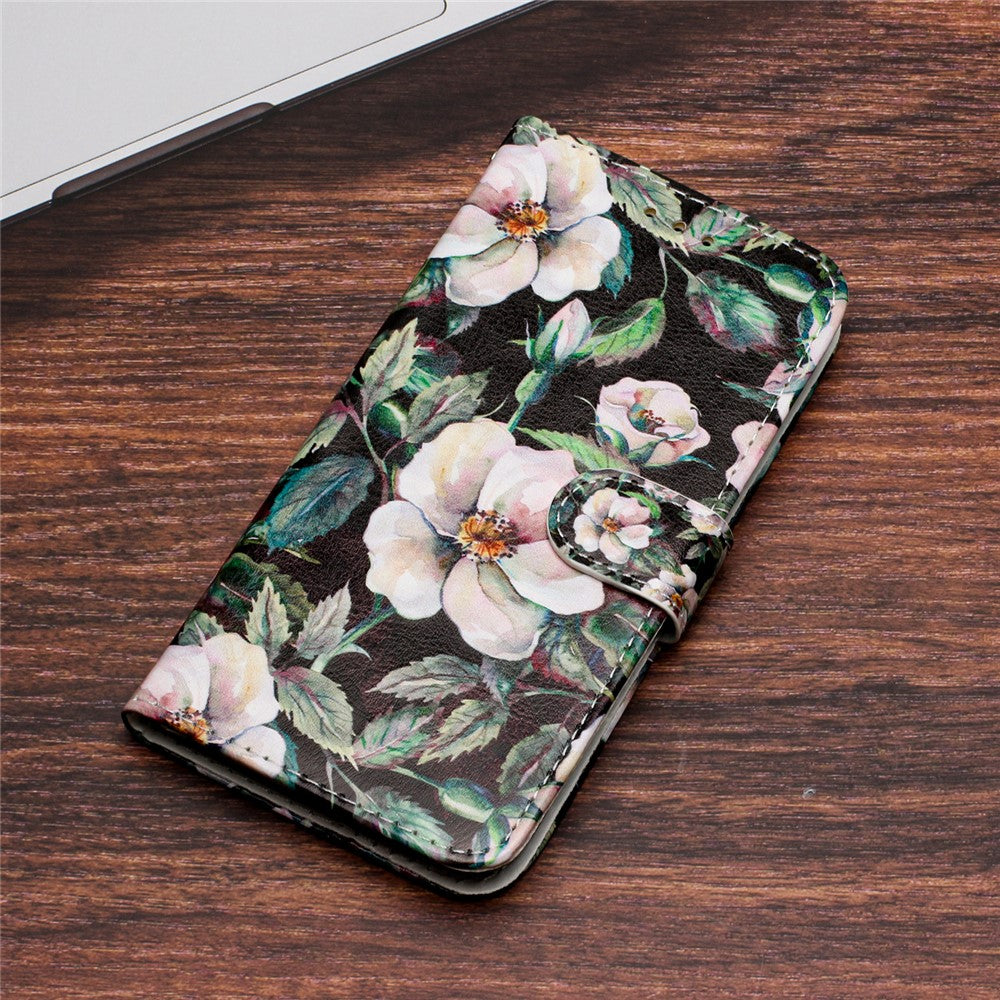 For iPhone 16 Pro Max Case Card Slot Holder Leather Phone Cover Cute Pattern
