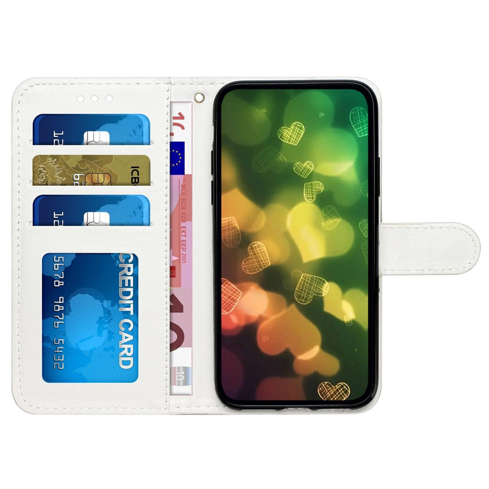 For iPhone 16 Pro Max Case Card Slot Holder Leather Phone Cover Cute Pattern