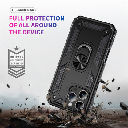 For iPhone 16 Pro Max Case PC+TPU Kickstand Anti-Drop Phone Cover