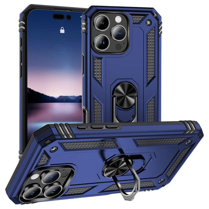 For iPhone 16 Pro Case PC+TPU Kickstand Phone Cover Support Magnetic Car Mount