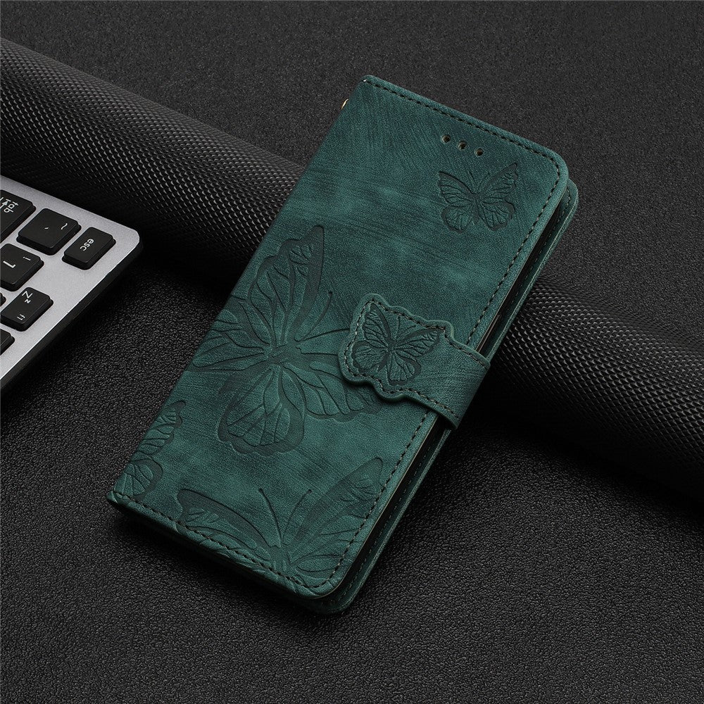 For iPhone 16 Case  PU Leather Skin Feeling Butterfly Wallet Phone Cover