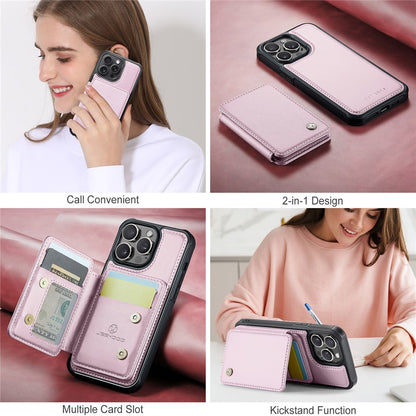 JEEHOOD J05 For iPhone 14 Pro Case Leather Mobile Cover with Detachable Magnetic Card Bag