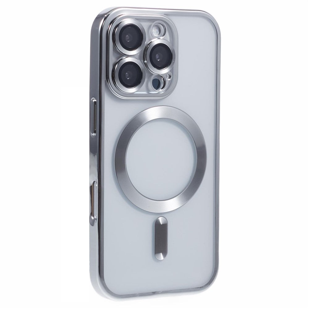 For iPhone 16 Pro Max Case Compatible with MagSafe Electroplating TPU Phone Cover with Lens Film