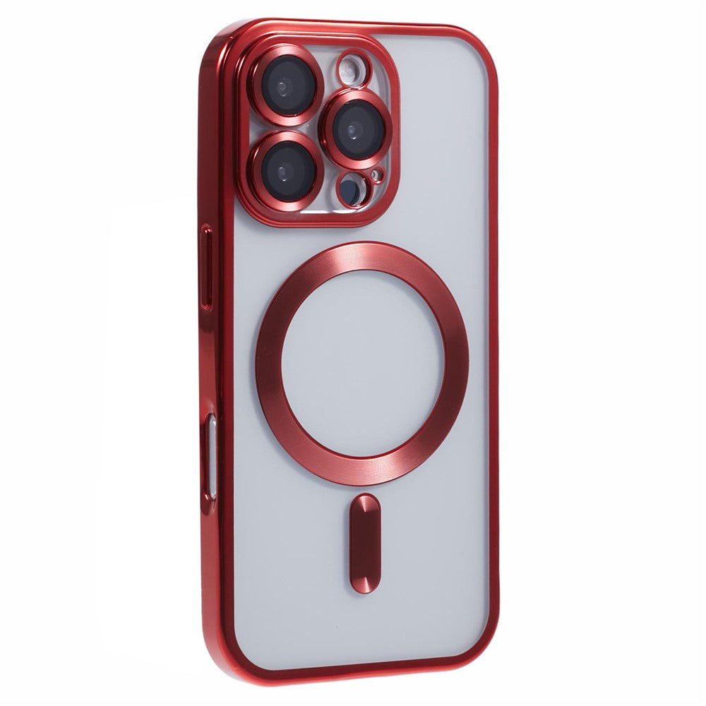 For iPhone 16 Pro Max Case Compatible with MagSafe Electroplating TPU Phone Cover with Lens Film