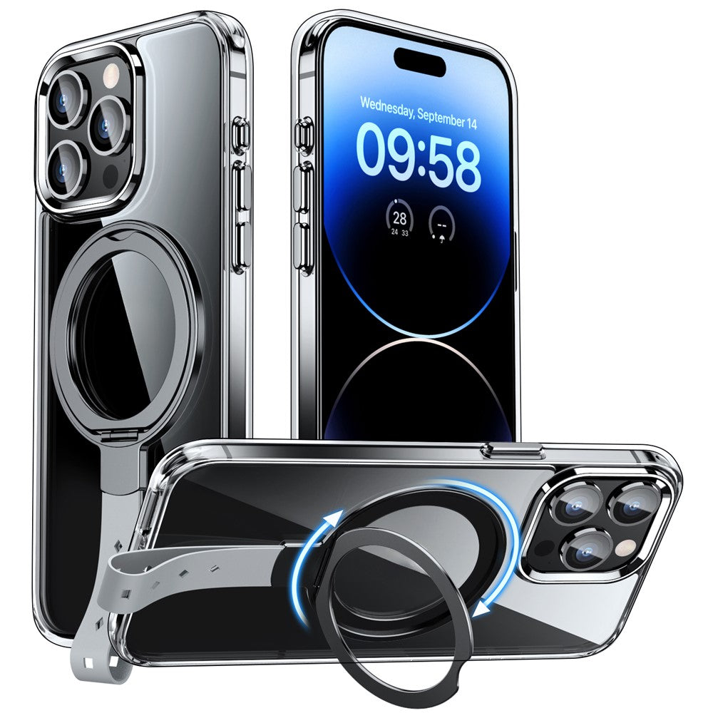 For iPhone 14 Pro Case Compatible with Magsafe Rotatable Kickstand Hard PC Phone Cover