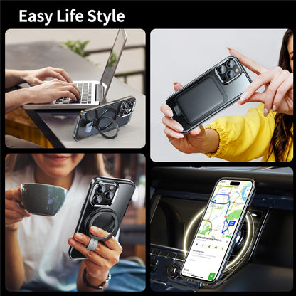 For iPhone 14 Pro Case Compatible with Magsafe Rotatable Kickstand Hard PC Phone Cover