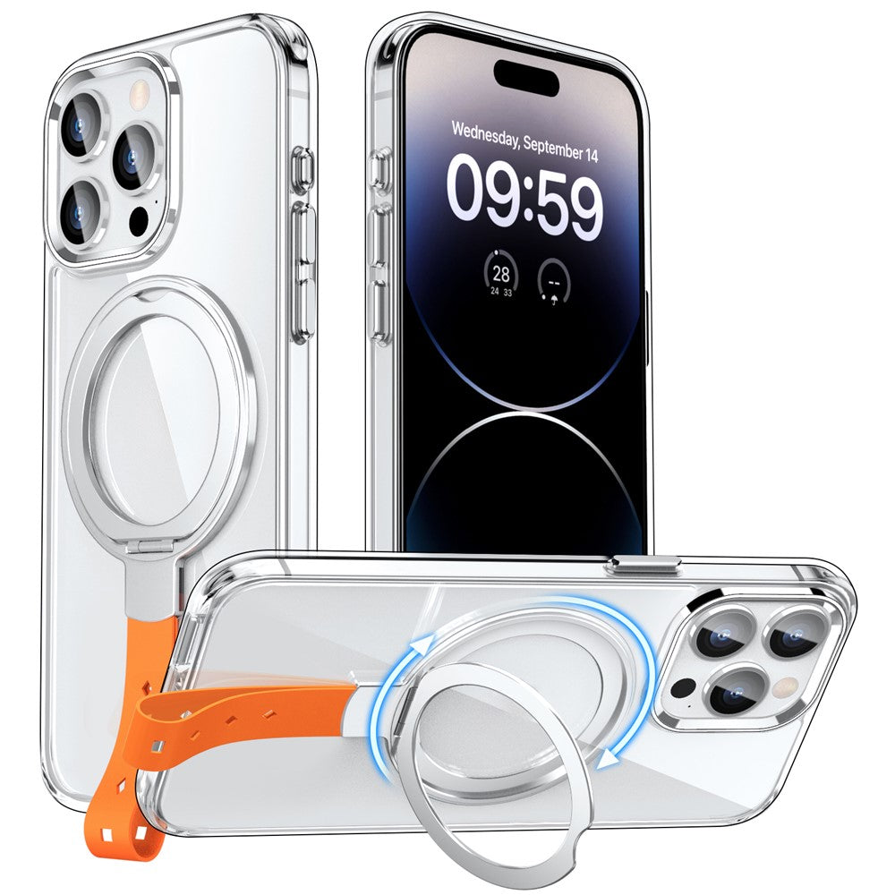 For iPhone 14 Pro Case Compatible with Magsafe Rotatable Kickstand Hard PC Phone Cover