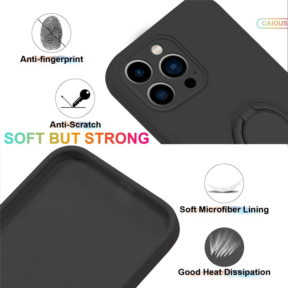 For iPhone 16 Pro Max Case Ring Kickstand Phone Cover with Strap
