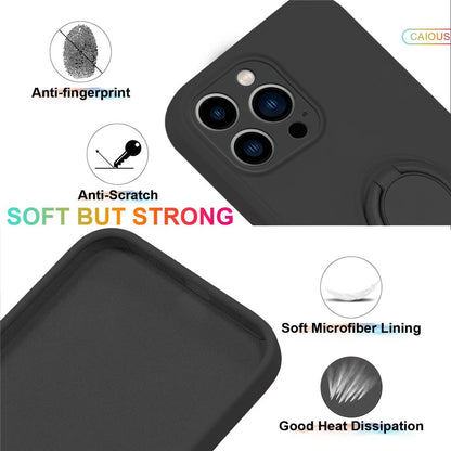 For iPhone 16 Pro Max Case Ring Kickstand Phone Cover with Strap