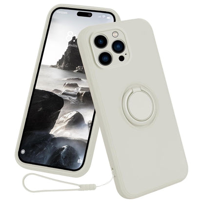 For iPhone 16 Pro Max Case Ring Kickstand Phone Cover with Strap