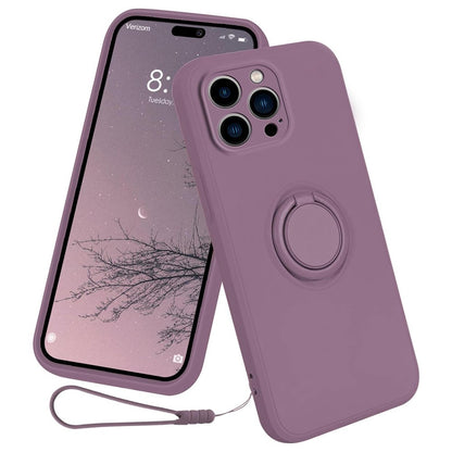 For iPhone 16 Pro Max Case Ring Kickstand Phone Cover with Strap