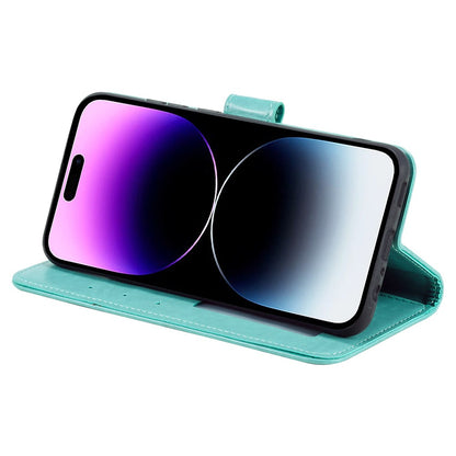 For iPhone 16 Pro Stand Case Imprinted Totem PU Leather Wallet Phone Cover