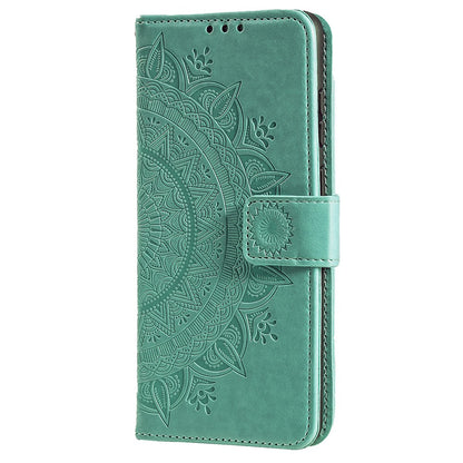 For iPhone 16 Pro Stand Case Imprinted Totem PU Leather Wallet Phone Cover