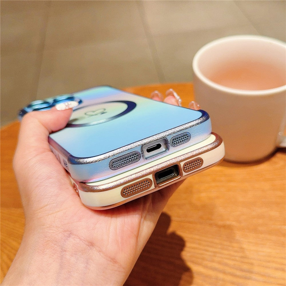 For iPhone 14 Pro Case Compatible with Magesafe Love Heart Gradient Color TPU Phone Cover