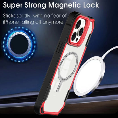 For iPhone 14 Pro Case PC+TPU+Acrylic Back Cover with Lens Kickstand Compatible with MagSafe