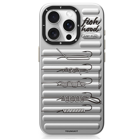 YOUNGKIT Fishing Series For iPhone 14 Pro Magnetic Case IMD Funny Pattern PC+TPU Phone Cover