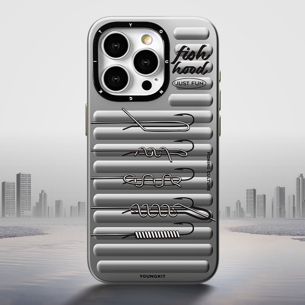 YOUNGKIT Fishing Series For iPhone 14 Pro Magnetic Case IMD Funny Pattern PC+TPU Phone Cover
