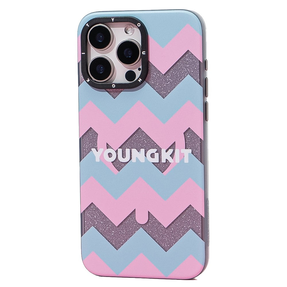YOUNGKIT Dazzling Series For iPhone 14 Pro Magnetic Case Cute Pattern Anti-Fall PC Hard Phone Cover