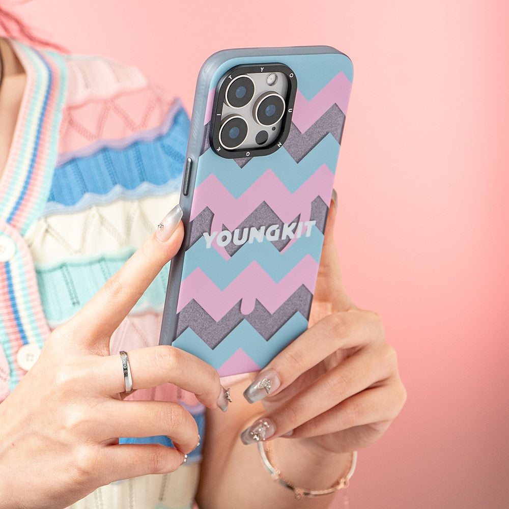 YOUNGKIT Dazzling Series For iPhone 14 Pro Magnetic Case Cute Pattern Anti-Fall PC Hard Phone Cover