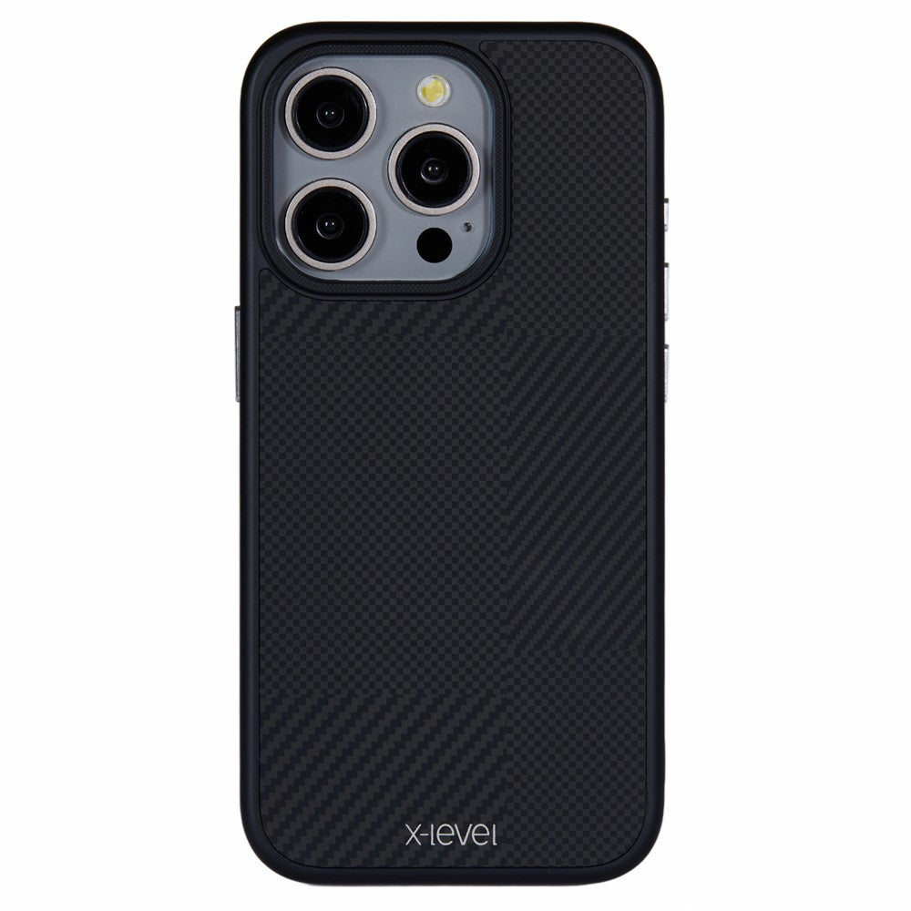 X-LEVEL For iPhone 14 Pro Case Hard PC Scratch-Resistant Phone Cover Carbon Nano Fiber Texture
