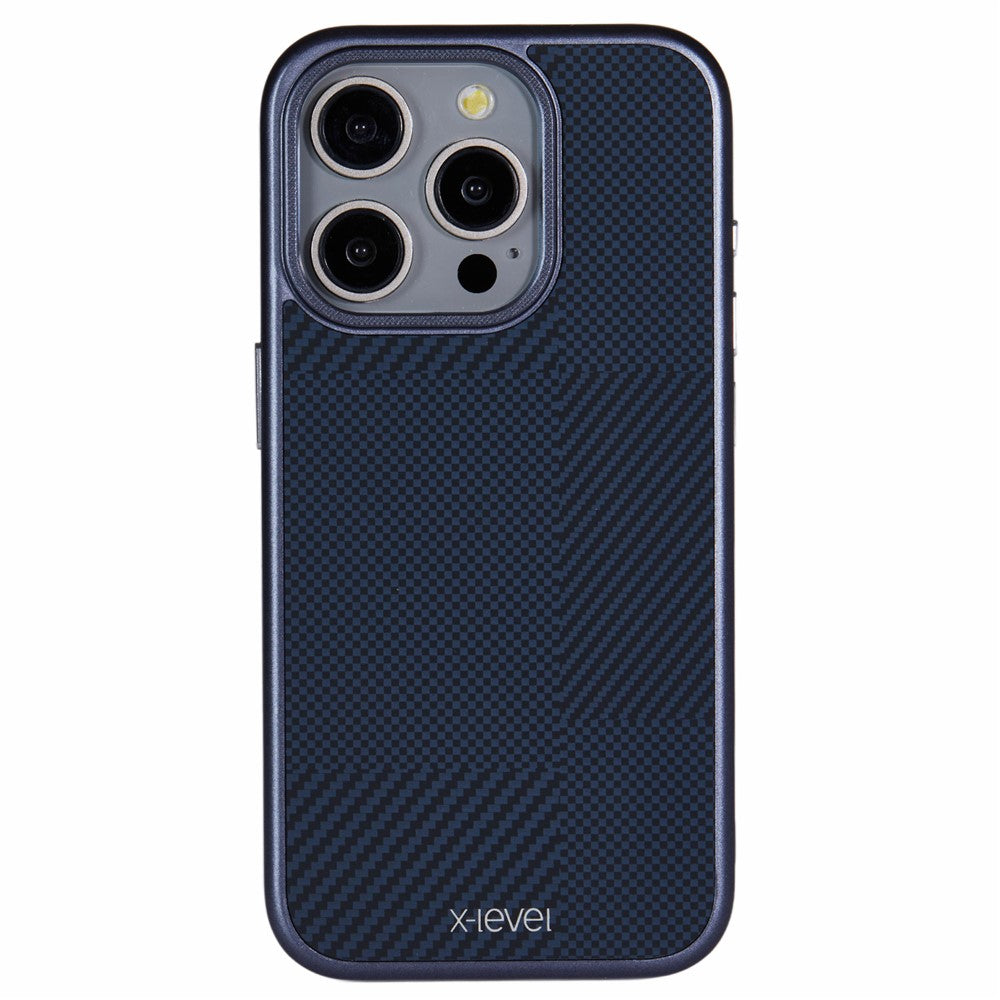 X-LEVEL For iPhone 14 Pro Case Hard PC Scratch-Resistant Phone Cover Carbon Nano Fiber Texture
