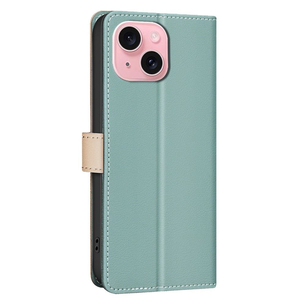 BINFEN COLOR BF33 For iPhone 14 / 13 Case Splicing Color PU Leather Protective Phone Cover