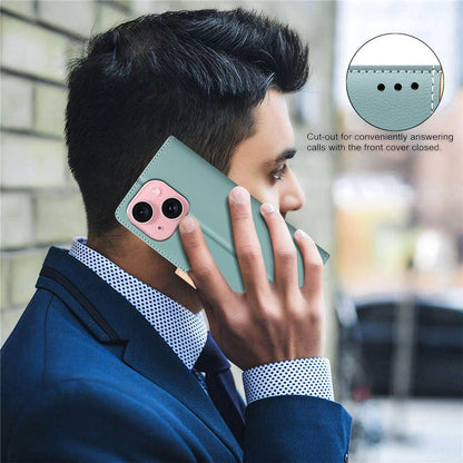 BINFEN COLOR BF33 For iPhone 14 / 13 Case Splicing Color PU Leather Protective Phone Cover