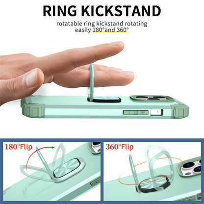 For iPhone 14 Pro Max L-Style Phone Case with Ring Holder Kickstand Protective Phone Back Cover